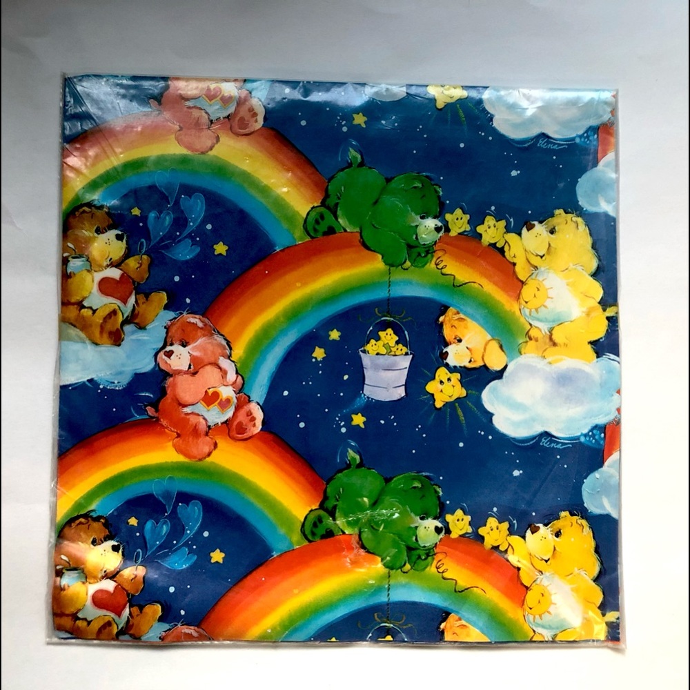 Authentic CARE BEARS 1980’s Wrapping Paper! NIB